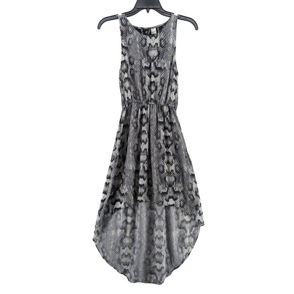 Divided by H&M Dress 4 Black White HiLow Snakeskin Print Lace Back Stretch Waist - Picture 12 of 12